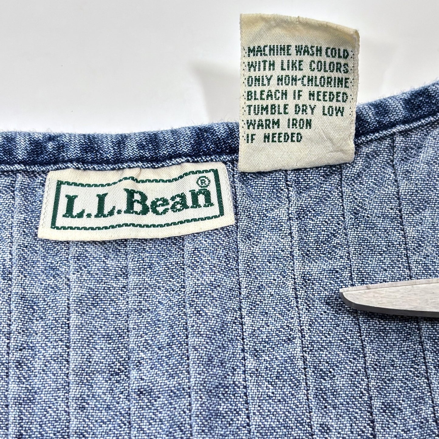 Vintage LL Bean Traveler Denim Midi Maxi Shirt Dress Sleeveless - 10