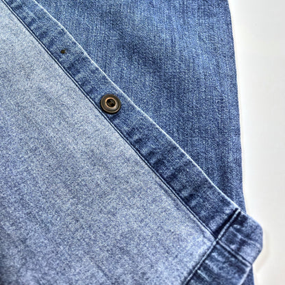 Vintage LL Bean Traveler Denim Midi Maxi Shirt Dress Sleeveless - 10