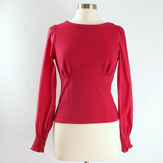 By Anthropologie Structured Long Sleeve Top - S