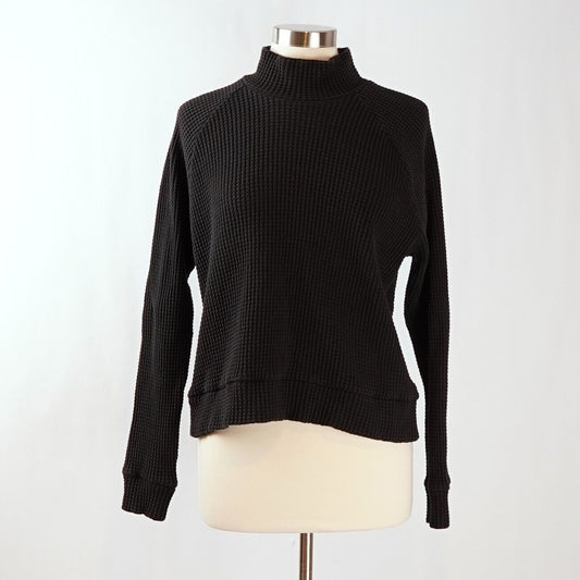 The North Face Chabot Thermal Waffle Knit Mock Neck Long Sleeve Top - M