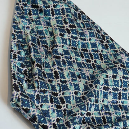 Athleta Aqualuxe Print Bikini Bottom Blue Tiles - S