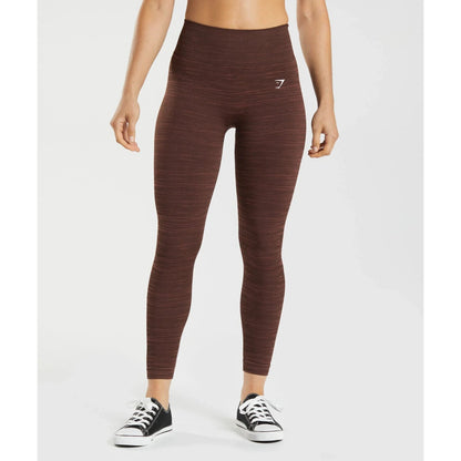Gymshark Adapt Marl Seamless Leggings Brown - M