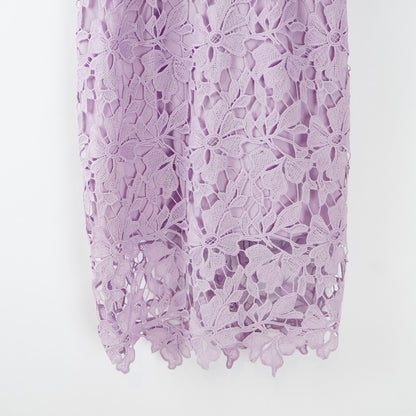Love Ady Lavender Purple Floral Lace Overlay Dress - S