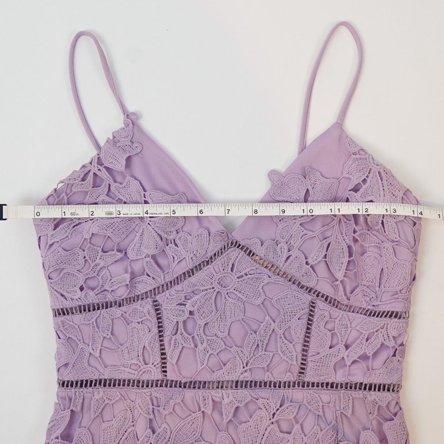 Love Ady Lavender Purple Floral Lace Overlay Dress - S
