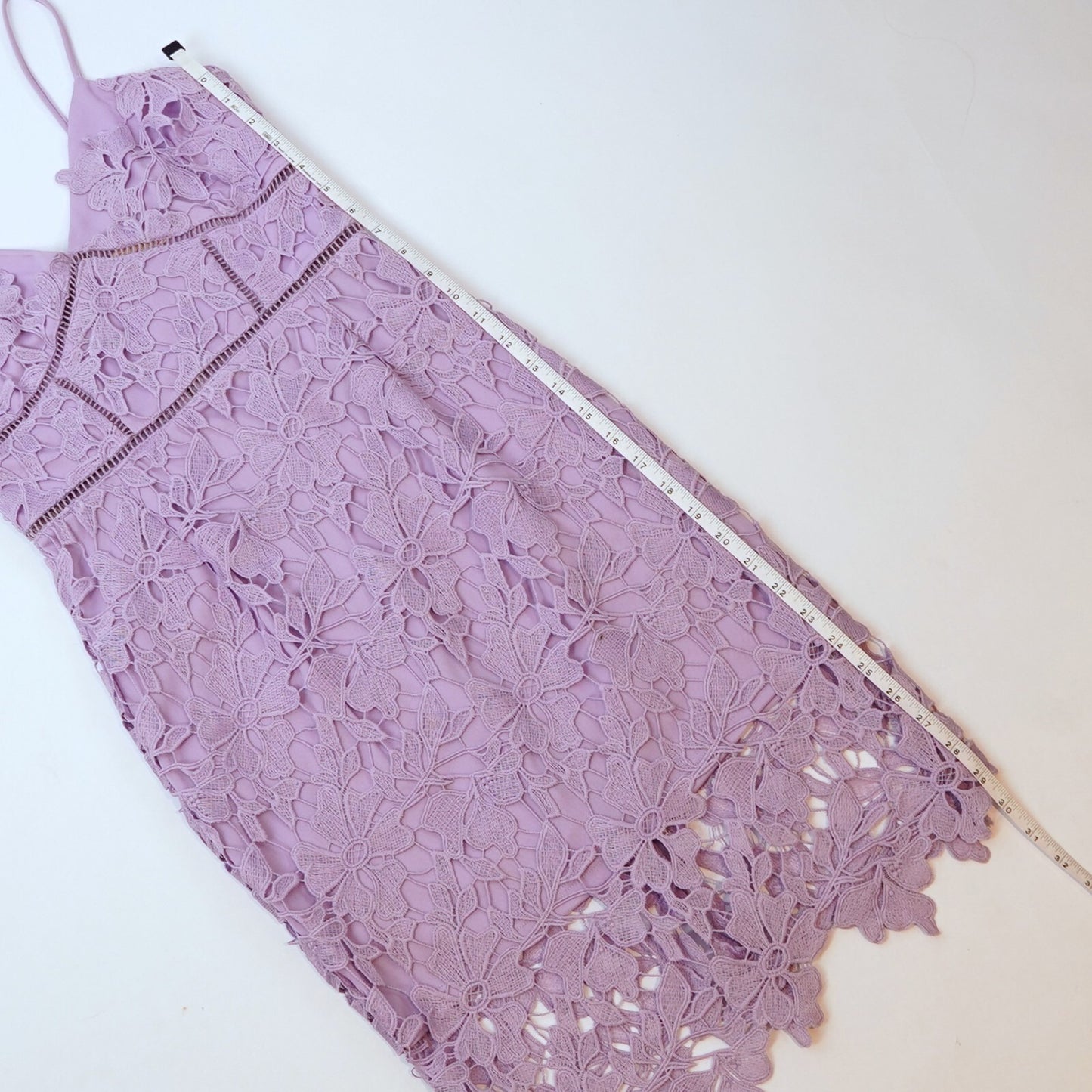 Love Ady Lavender Purple Floral Lace Overlay Dress - S