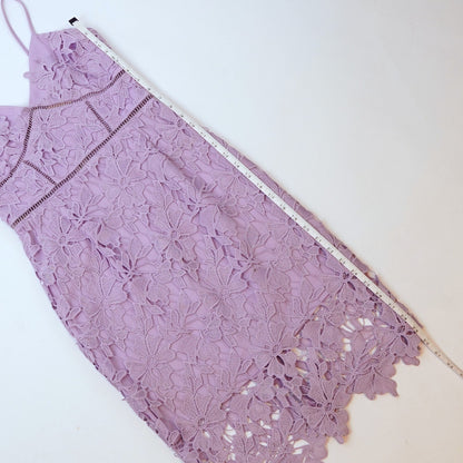 Love Ady Lavender Purple Floral Lace Overlay Dress - S