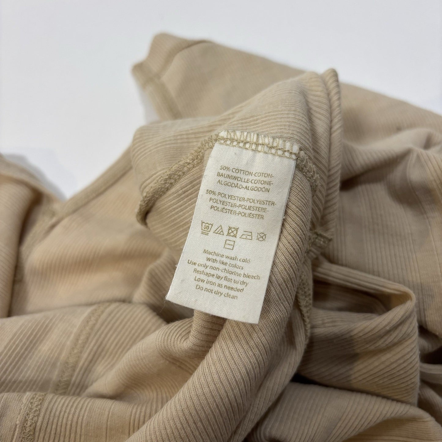 We The Free People Venice Tank Midi Dress Beige Ribbed Hook & Eye - S