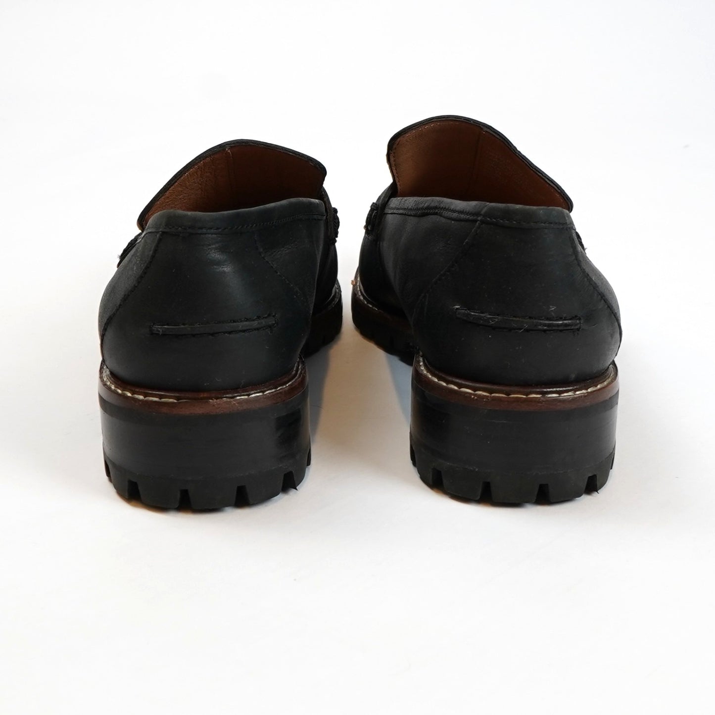 Madewell Corinne Lugsole Leather Platform Loafers Black - 7.5