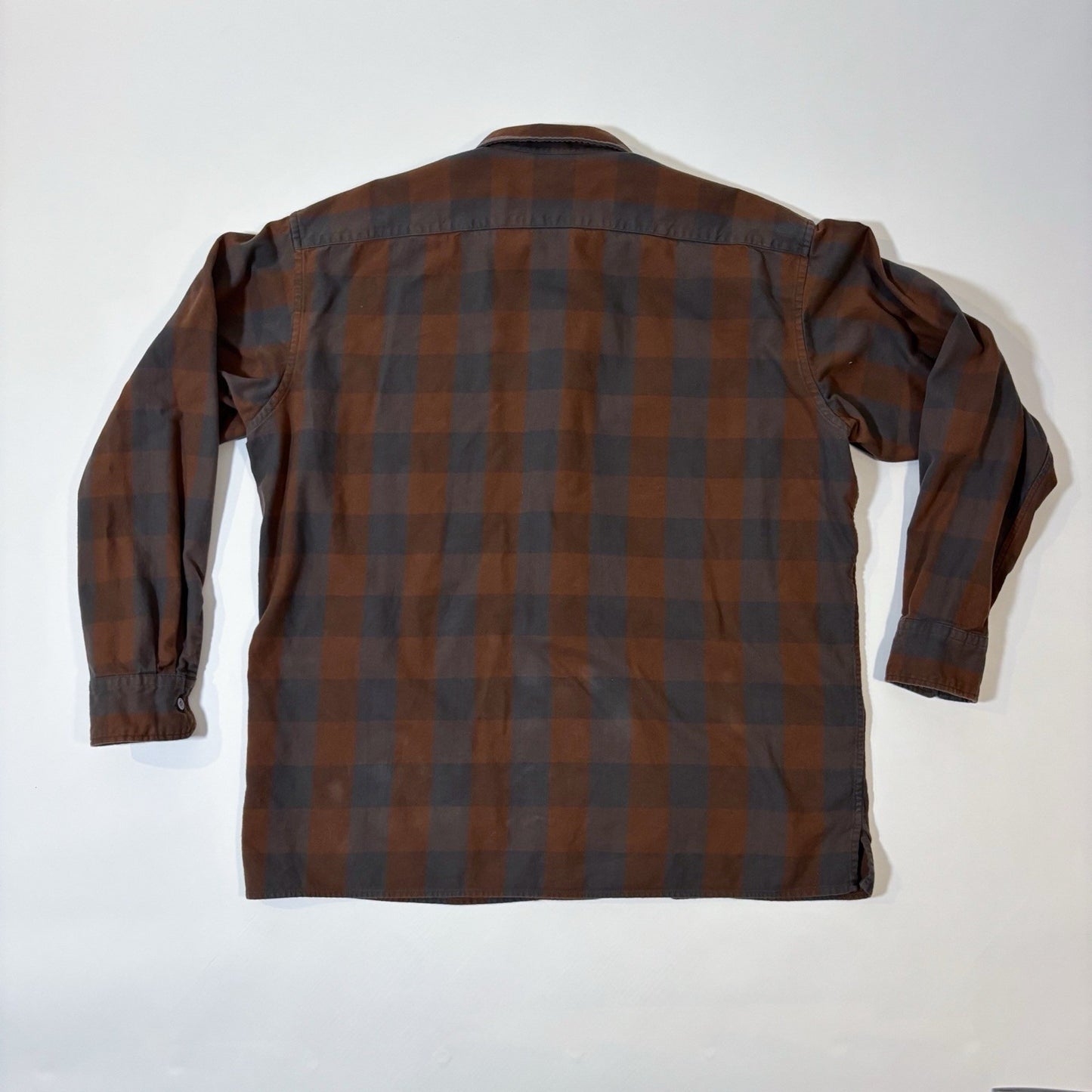 Uniqlo Brown Flannel Check Plaid Long Sleeve Button Up Shirt - XL