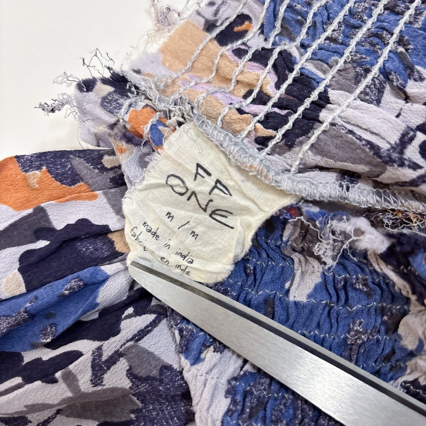 Free People One Wide Leg Flare Pants Purple Blue Floral - M