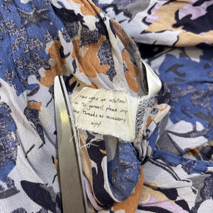 Free People One Wide Leg Flare Pants Purple Blue Floral - M