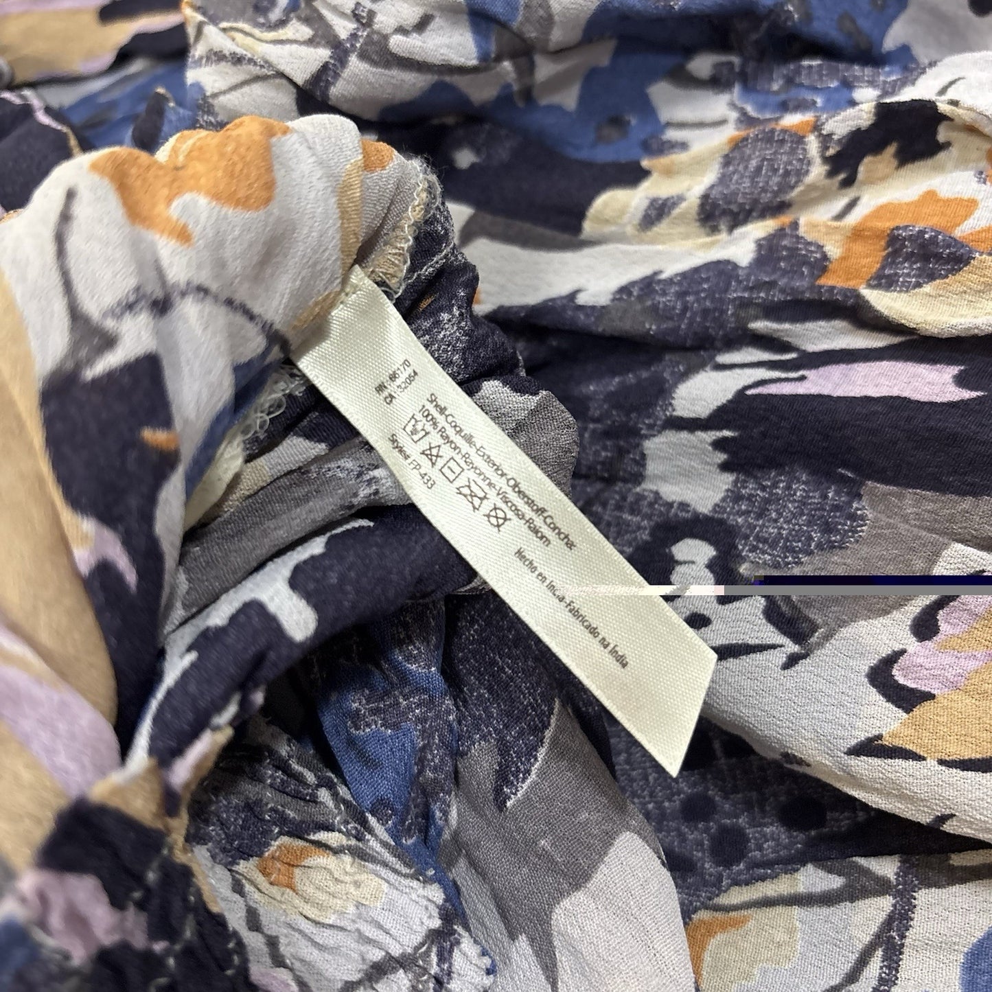 Free People One Wide Leg Flare Pants Purple Blue Floral - M