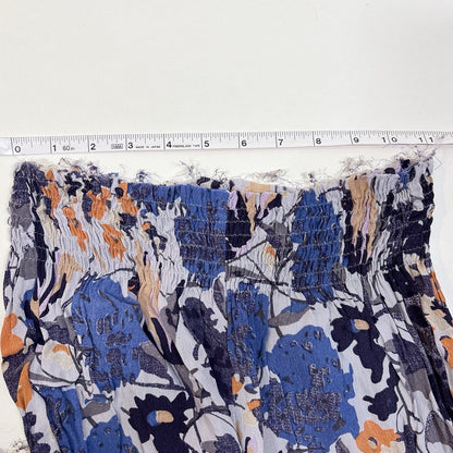 Free People One Wide Leg Flare Pants Purple Blue Floral - M