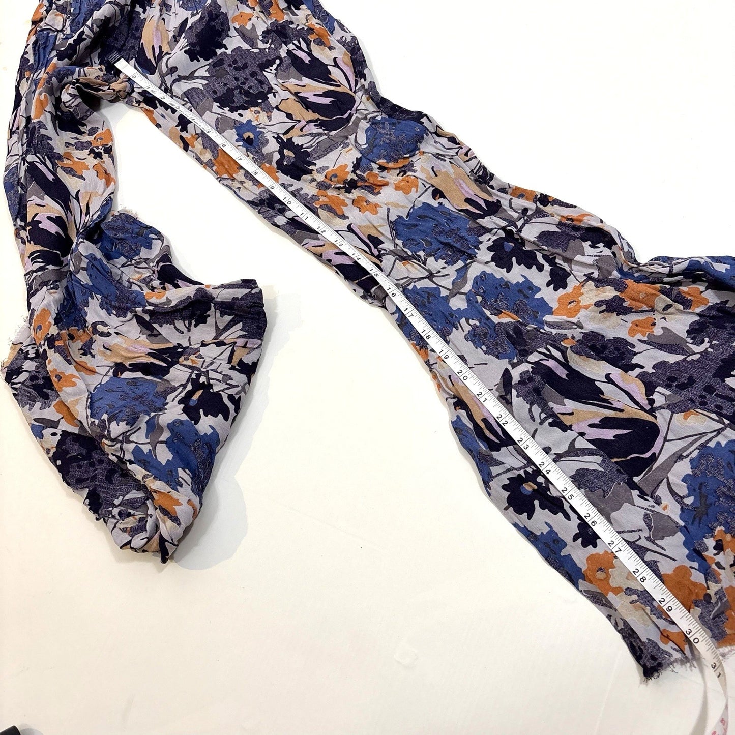 Free People One Wide Leg Flare Pants Purple Blue Floral - M