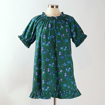 Hill House Home Katherine Nap Dress in Emerald Floral Space - M