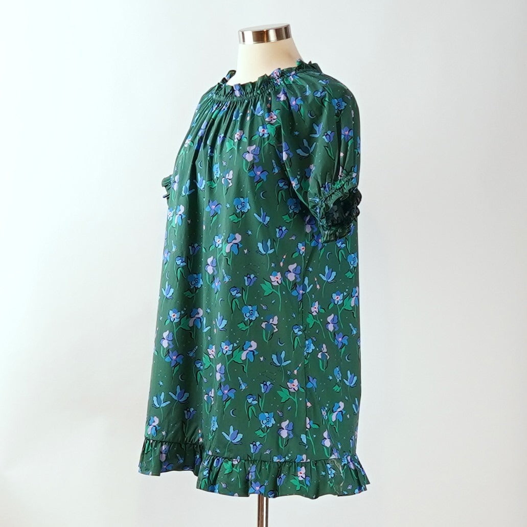Hill House Home Katherine Nap Dress in Emerald Floral Space - M