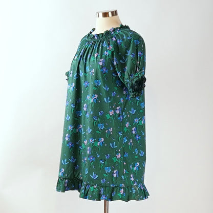Hill House Home Katherine Nap Dress in Emerald Floral Space - M