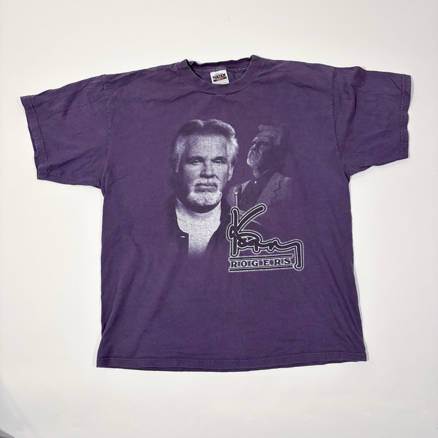 Kenny Rogers World Tour Concert Graphic T-Shirt Purple Vintage 90s - XL