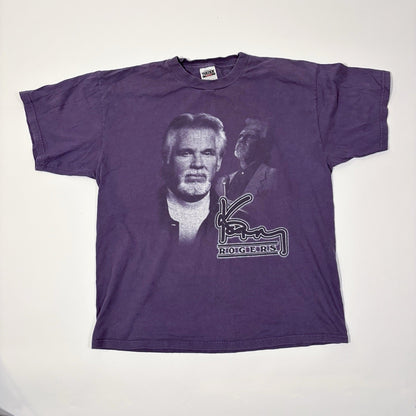 Kenny Rogers World Tour Concert Graphic T-Shirt Purple Vintage 90s - XL