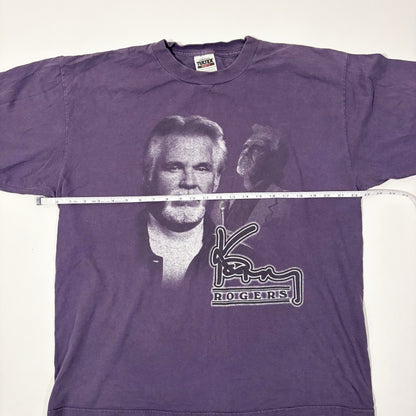Kenny Rogers World Tour Concert Graphic T-Shirt Purple Vintage 90s - XL