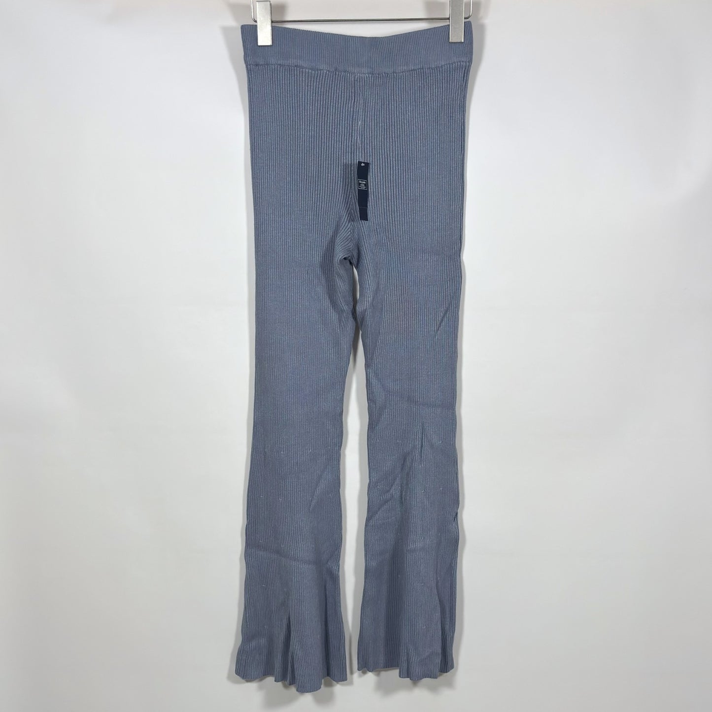 Abercrombie & Fitch Ribbed Split Hem Flare Leggings Pants Dusty Blue - S