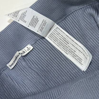 Abercrombie & Fitch Ribbed Split Hem Flare Leggings Pants Dusty Blue - S