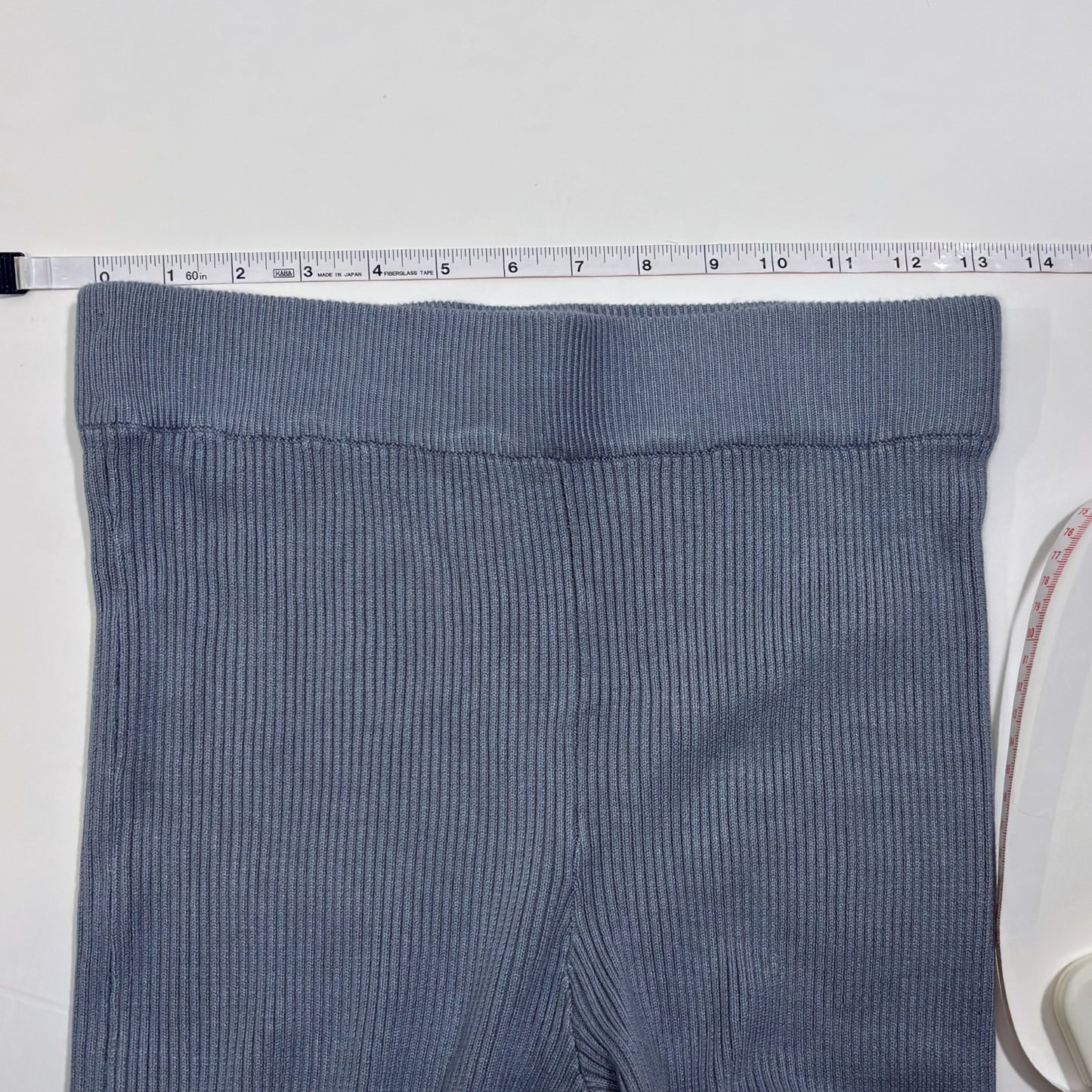Abercrombie & Fitch Ribbed Split Hem Flare Leggings Pants Dusty Blue - S
