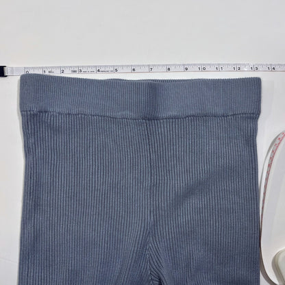 Abercrombie & Fitch Ribbed Split Hem Flare Leggings Pants Dusty Blue - S