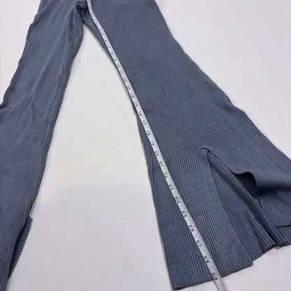 Abercrombie & Fitch Ribbed Split Hem Flare Leggings Pants Dusty Blue - S