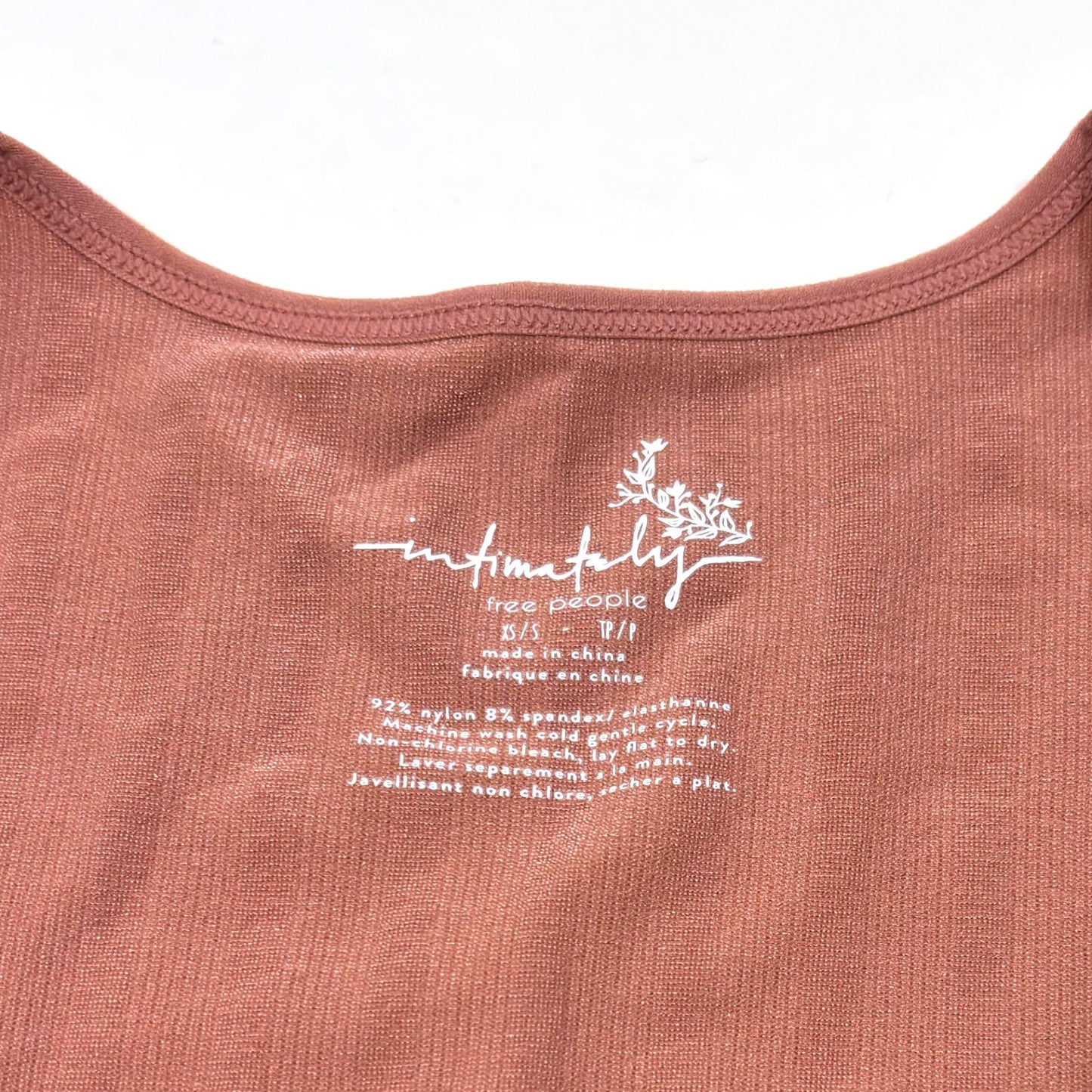 Free People Lucky You Layering Top Ribbed Knit Shimmer Pink Stretch - XS/S