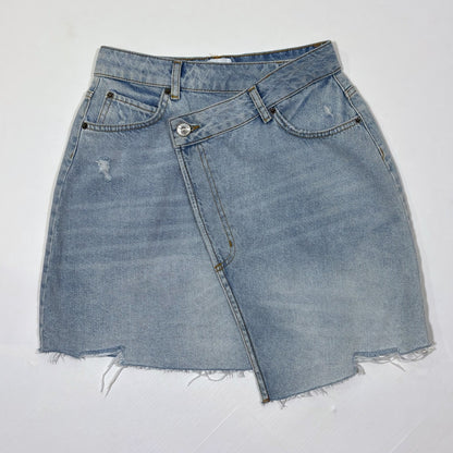 Urban Outfitters BDG Asymmetrical Cross Wrap Distressed Denim Skirt - S