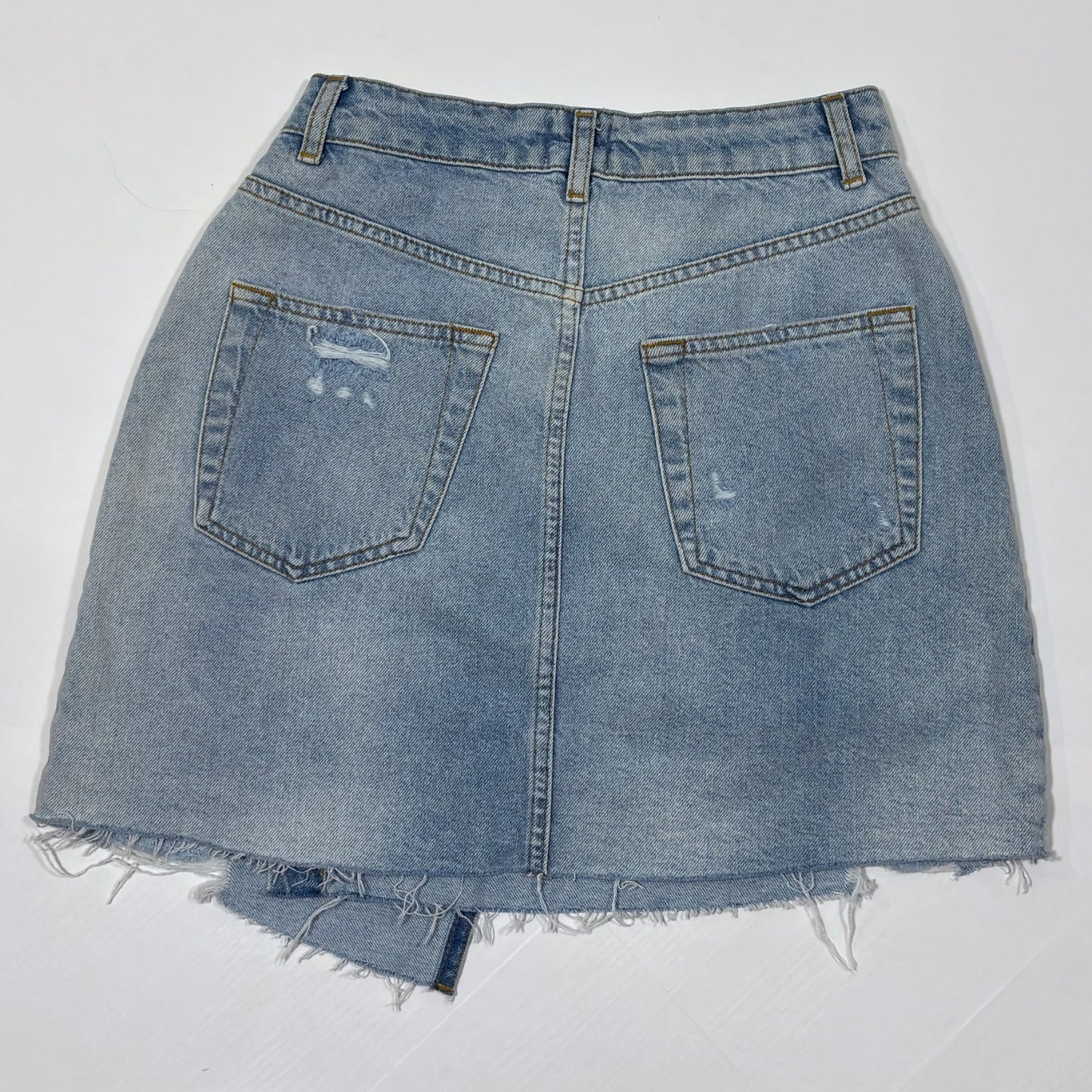 Urban Outfitters BDG Asymmetrical Cross Wrap Distressed Denim Skirt - S
