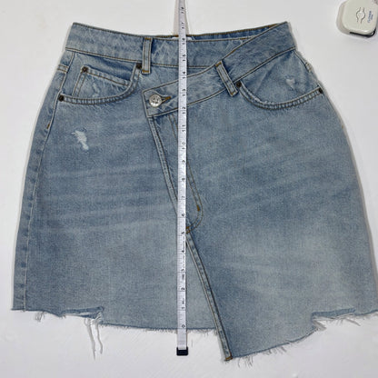Urban Outfitters BDG Asymmetrical Cross Wrap Distressed Denim Skirt - S
