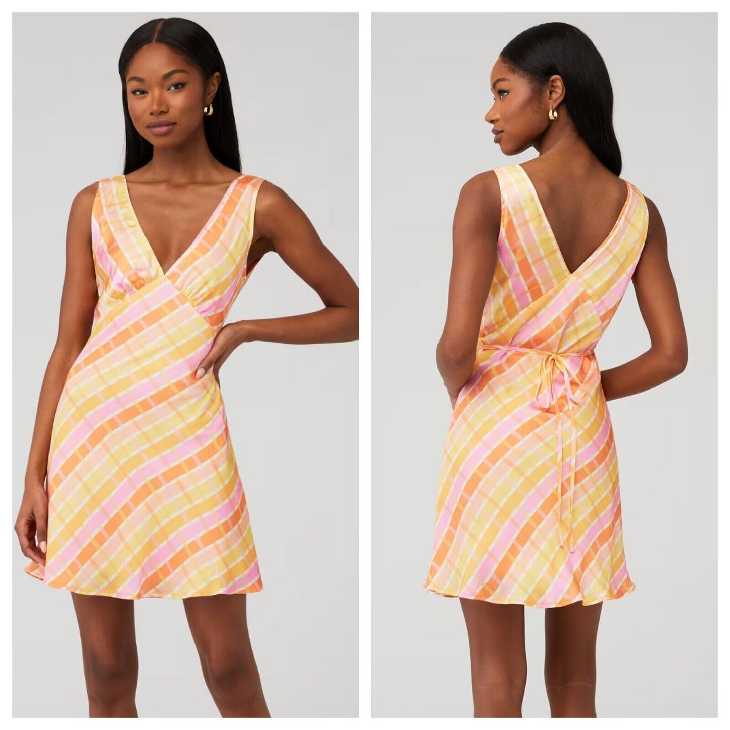 Peppermayo Audrey Vintage Slip Dress Splice Check - 6