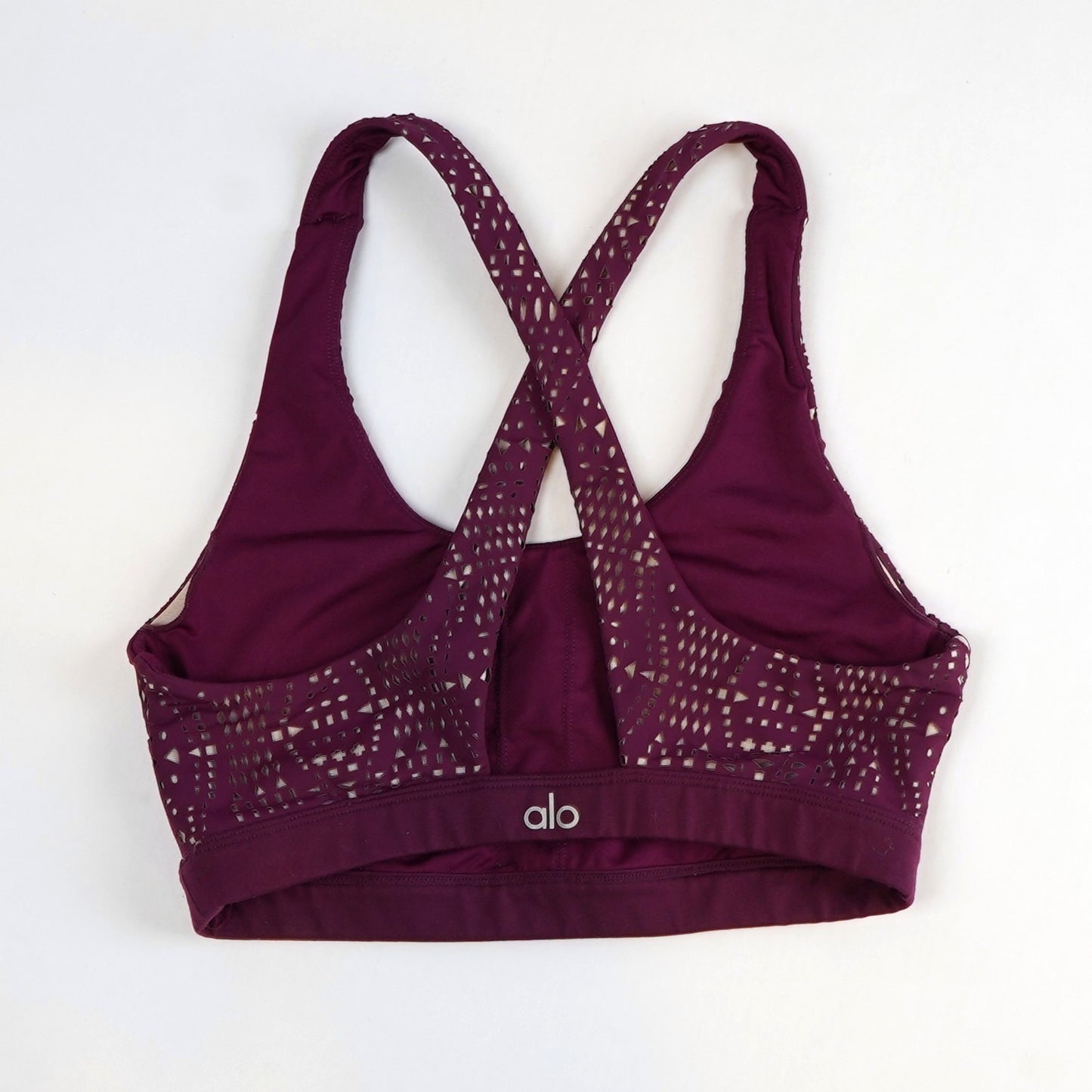 Alo Yoga Purple Patina Laser Cutout Sports Bra - S