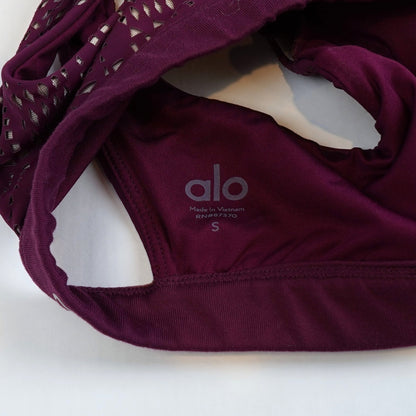 Alo Yoga Purple Patina Laser Cutout Sports Bra - S