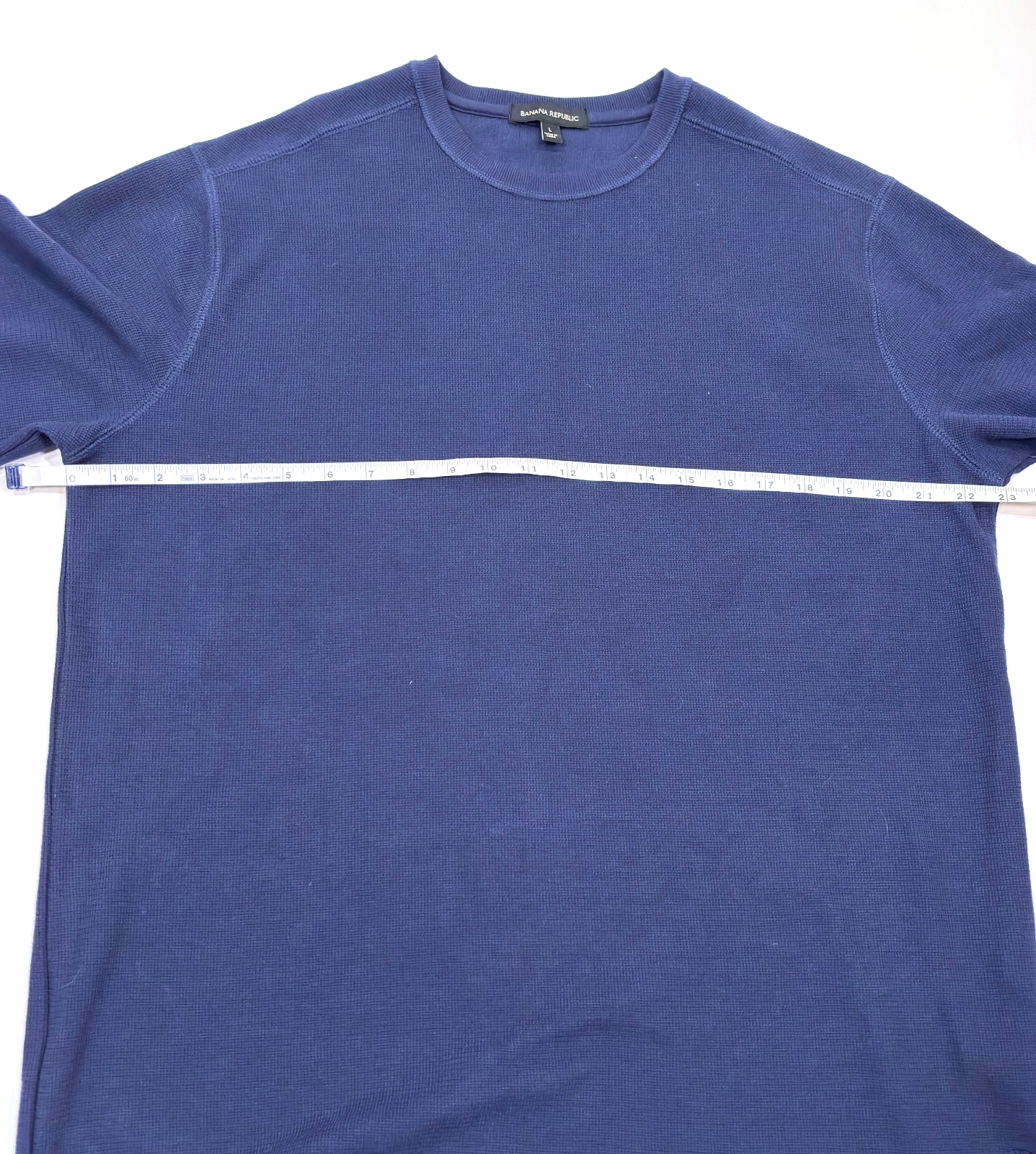 Banana Republic Waffle Knit Navy Long Sleeve Shirt - L