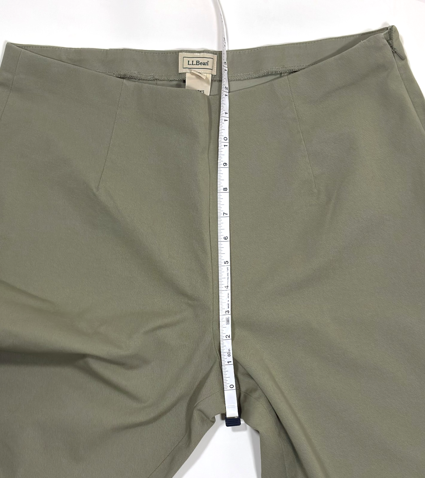 LL Bean Olive Green Straight Leg Pants Side Zipper - 14T
