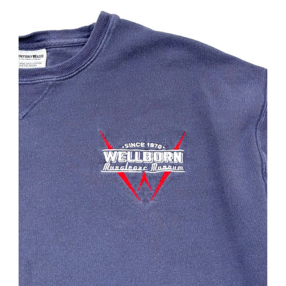 Wellborn Musclecar Museum Embroidered Sweatshirt Crewneck Blue - M