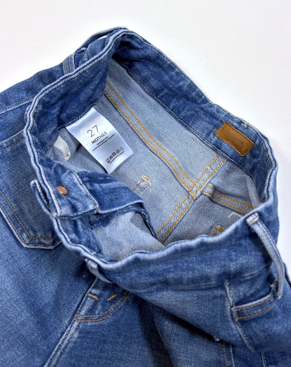 Mother Patch Pocket Roller Wide Leg Denim Jeans Medium Wash - 27