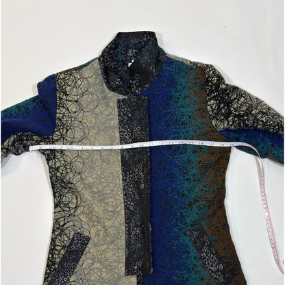 Lindi Silk Jacket Art to Wear Patchwork Tapestry Longline - S
