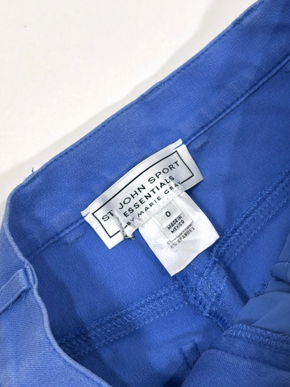 St. John Sport Essentials Blue + Gold Detail Straight Leg Pant Jean - 0