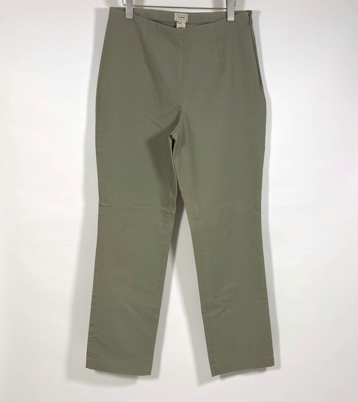 LL Bean Olive Green Straight Leg Pants Side Zipper - 14T
