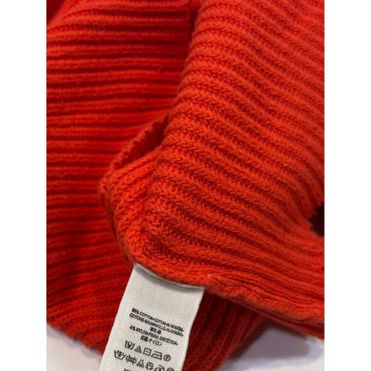 Free People Downtown Asymmetrical Hem Sweater Coral Red Knit - S
