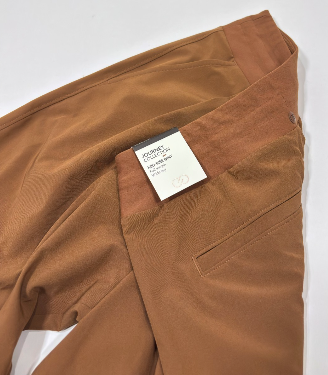 Calia TrueLight Wide Leg Pants Rocky Mountain Brown Mid Rise - XS