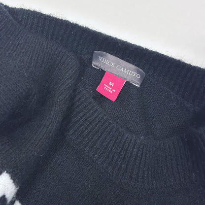 Vince Camuto The Perfect Weekend Oversized Sweater Black White - M
