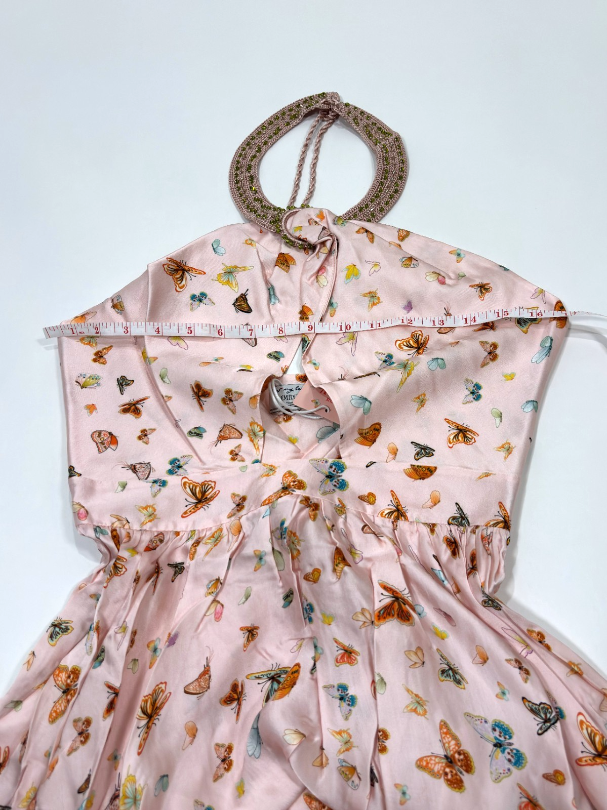 My Beachy Side x Emily in Paris Butterfly Halter Mini Dress Pink - M