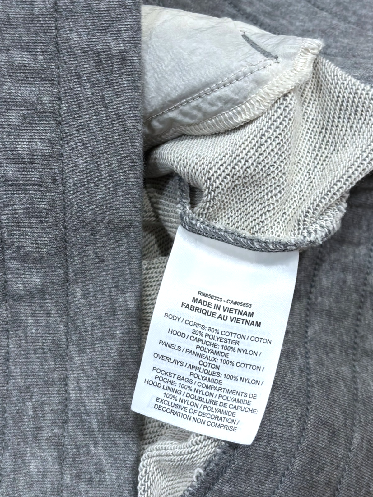 Nike Heritage Full-Zip Hoodie Jacket Carbon Heather Grey Stripe - Youth XL