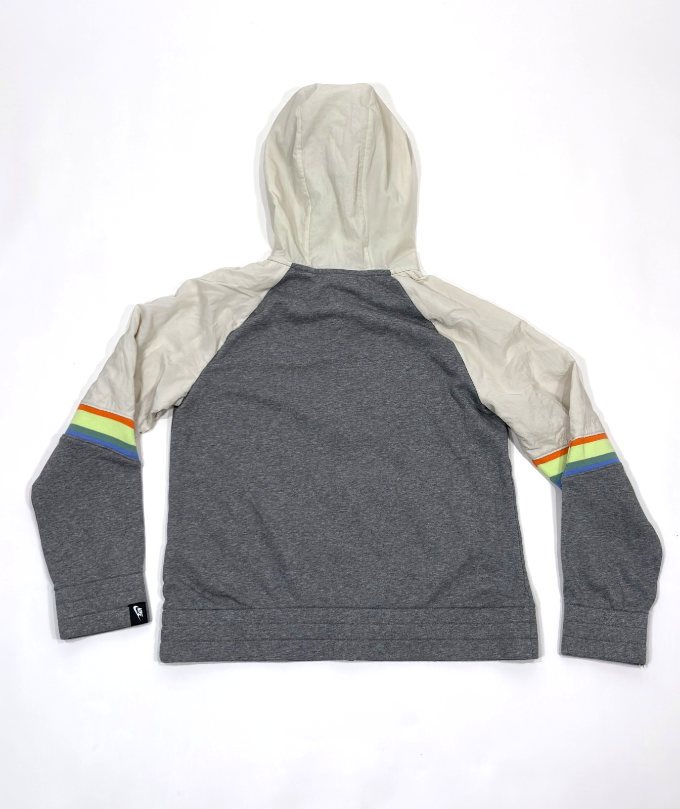 Nike Heritage Full-Zip Hoodie Jacket Carbon Heather Grey Stripe - Youth XL