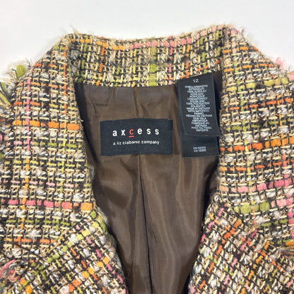 Axcess Fringe Earthy Tone Tweed Blazer - 12